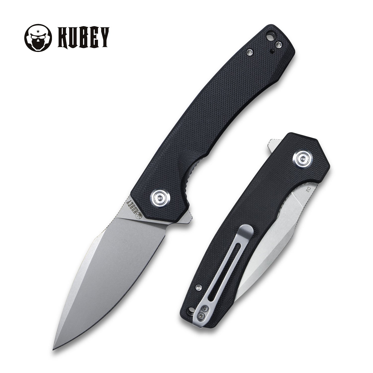 Calyce Liner Lock Flipper Folding Knife Black G10 Handle 3.27" Bead Blasted D2 KU901E