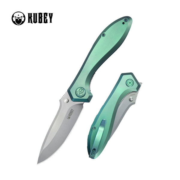 Ruckus Liner Lock Folding Knife Green Ti Handle 3.31" Bead Blasted CPM 20CV KB314S