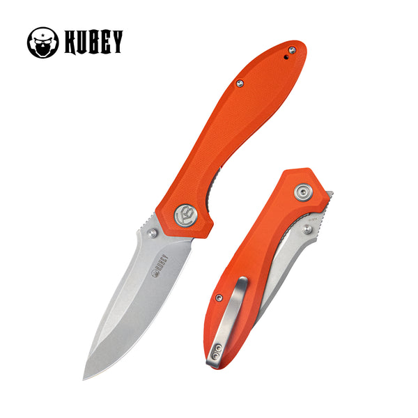 Ruckus Liner Lock Folding Knife Orange G10 Handle 3.31" Bead Blasted AUS-10 KU314H