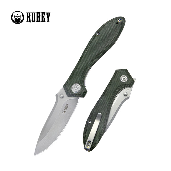 Ruckus Liner Lock Folding Knife Green Micarta Handle 3.31